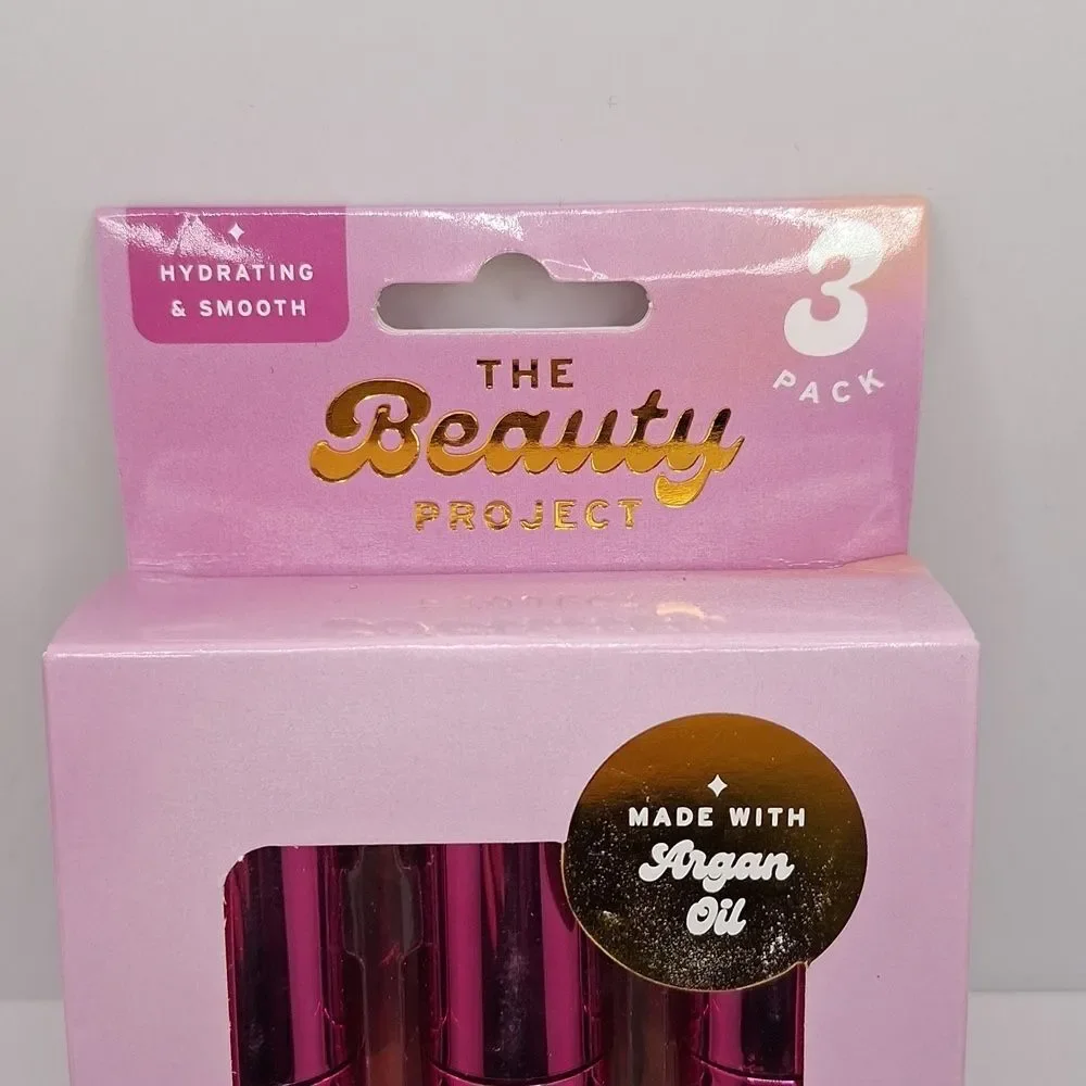 Deluxe lip oil set of 3 with argan oil The beauty project coconut vanilla mint